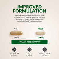Psyllium Husk Fibre Supplement - 1400mg per Serving - 240 Vegan Capsules - Natural Soluble Prebiotic Fiber from Plantago Ovata Seeds - Made in the UK - Nu U Nutrition