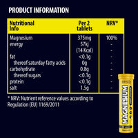 SCIENCE FITNESS Magnesium Lemon Flavour Effervescent Tablets -120 Tablets for Normal Muscle Functions, Suitable for Vegans and Vegetarians, Magnesium 375 mg per Serving