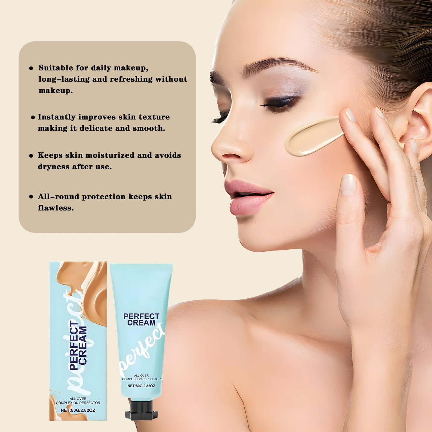 INBOLM Body Coverage Perfector 2 Pcs Body Foundation 80g All Over Complexion Perfector,Perfect Cream Skin Tint Suitable for Face,Legs and Other Parts of the Body