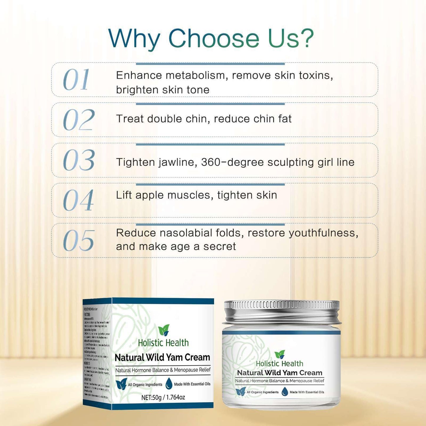 Wild Yam Cream, Wild Yam Cream for Hormone Balance, Organic Wild Yam Cream for Menopause, Support Hormone Harmony, Women Wild Yam Root Cream Skin Moisturizer, 50g