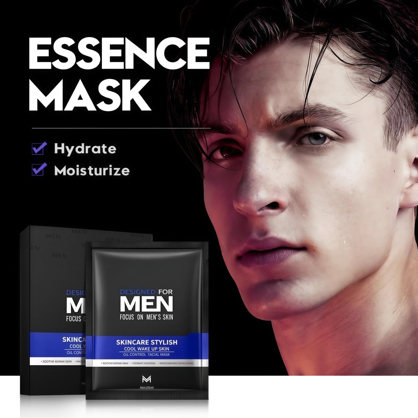 Fankayi 6PCS Mens Face Mask Set,Face Masks for Men,Skincare Gift Set for Men,Mens Facial Care Kit,Anti Aging Face Mask,Sheet Face Masks Multipack,Friendly to All Skin,Refreshing & Oil Control,Hydrating Sheet