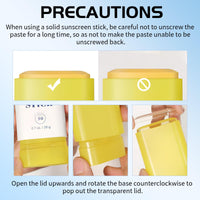 Sunblock Stick, Sun Stick SPF 50 Face, Effectively Blocks UV Rays, Small and Portable, Waterproof, Non-greasy, No Residue, Suitable for All Skin Types