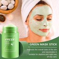 ISBEAUSOLS 2Pcs Green Tea Mask Stick & 1Pcs Hair Band-Blackhead Remover & Deep Cleansing Clay Mask with Green Tea Extract-Mothers Day Gift-For Oily & Sensitive Skin-Hydrating Pore Remover-Antioxidant Facial Care