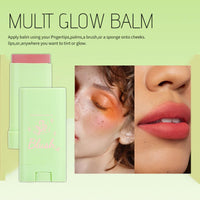 LYNTYAOU Cream Blush Blusher Stick for Cheek Make up, Creamy Soft Cream Blushes Contour, 3-in-1 Lip Cheek Eye Red Peach Pink Milk Blush, Weightless Long-Wearing Natural, Buildable Skin Tint