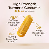 Oxford Origins Advanced Turmeric and Black Pepper Capsules Made in the UK | ONE per Day Turmeric Supplement with Ginger & Black Pepper | High Absorption Tumeric Supplement Joints Care (60 Count)