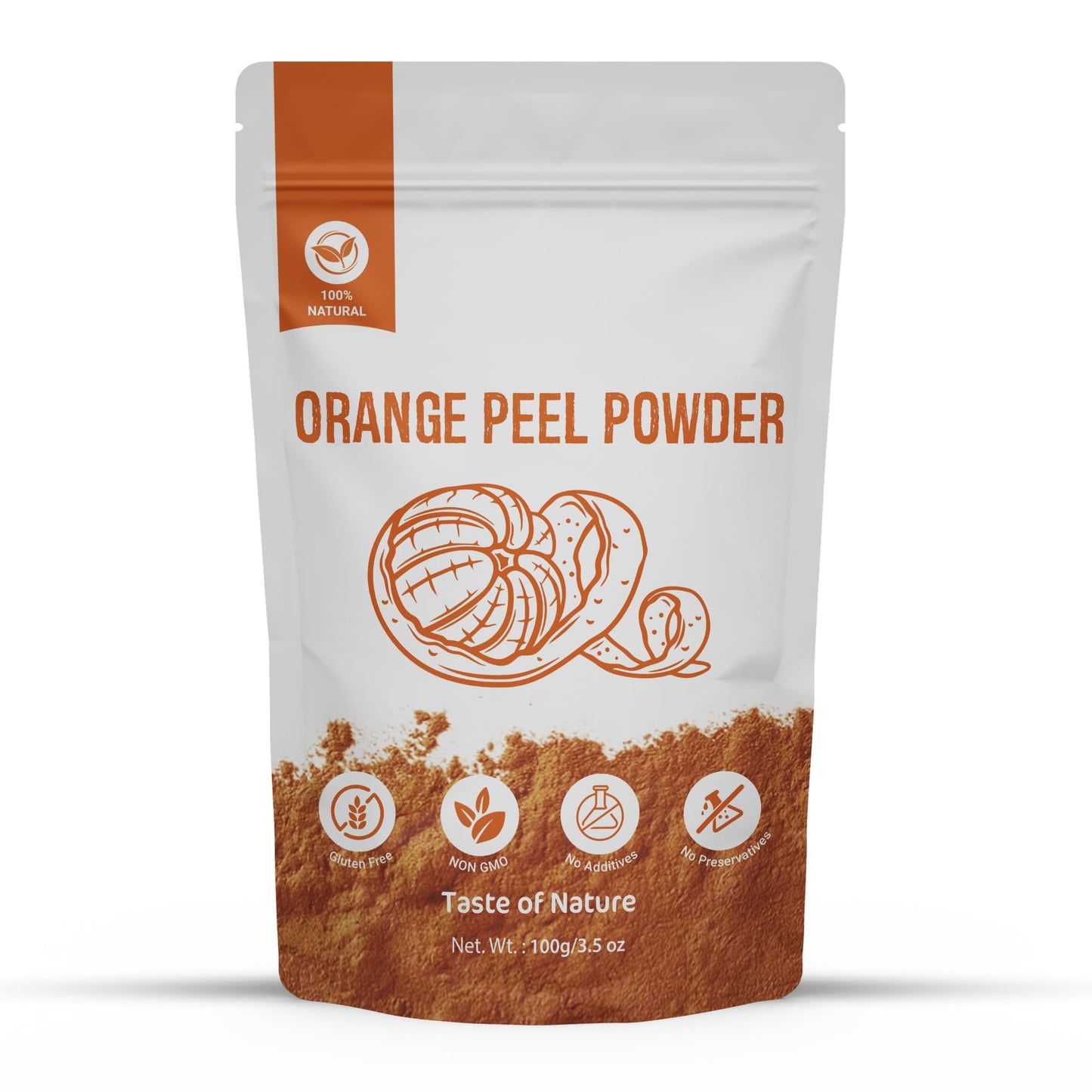 Holy Earth 100% Pure Orange Peel Powder 100g (Citrus sinensis) - Organic Citrus Powder for Skin Brightening, Detoxification, & Culinary Uses | Rich in Vitamin C & Antioxidants | Non-GMO, Vegan, Gluten