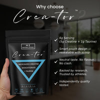 ME MAINTAIN | EXTEND Creatine Monohydrate Powder with Taurine 360g, Micronized Vegan 60 Servings