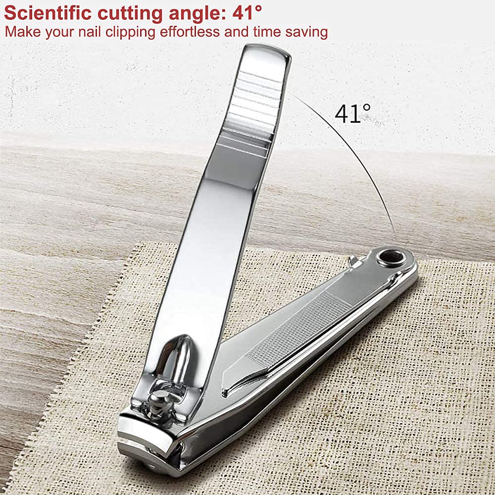 haipicho Nail Clipper, Made with Heavy Duty Stainless Steel, Suitable for Thick Fingernail Toenail Men Women (Silver 1 Pack)