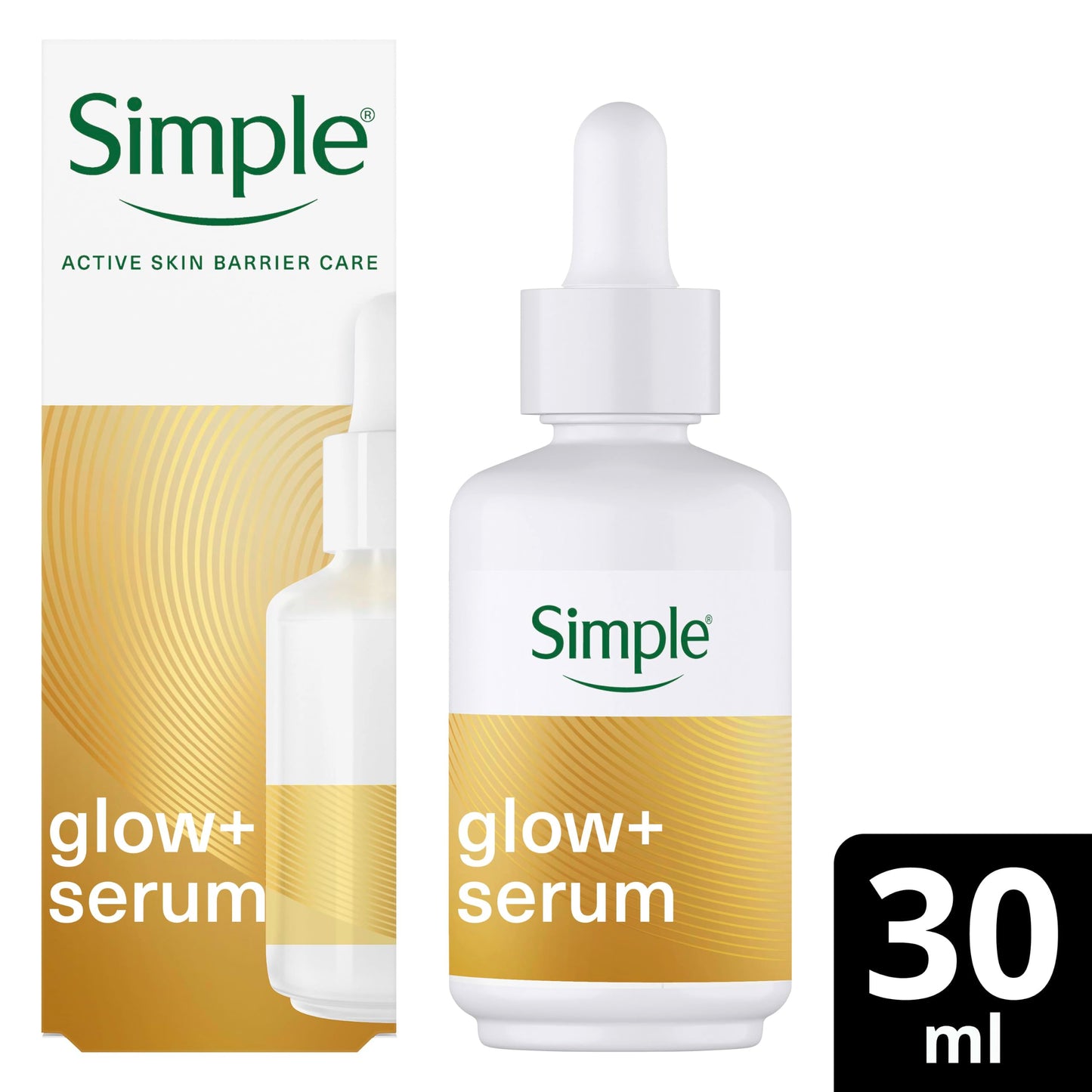 Simple Glow+ 10% Vitamins C + E + F Serum Skin Care for Dry or Dehydrated Skin, Brightening Face Glow Serum for Youthful Glowing Skin, 30 ml