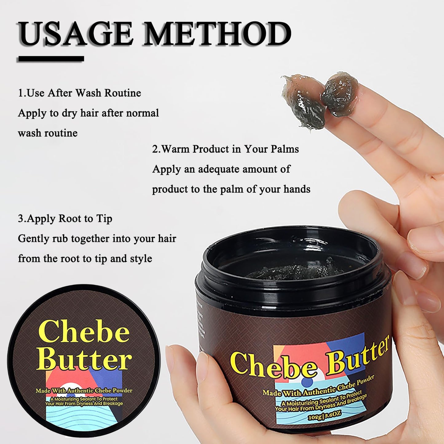 Maggikey Chebe Hair Butter With Chebe Powder, Castor Oil, Shea Butter - Helps With Split Ends, Nourishing Afro Hair Oil For All Hair Types