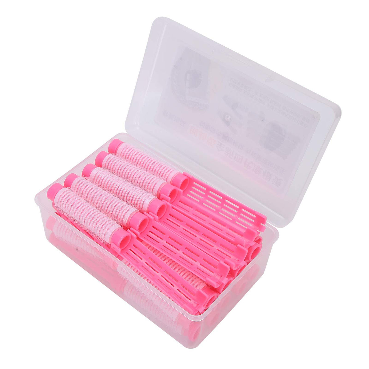 KIMISS 20pcs Hair Perm, Rod Roller Curler Hairdressing Curly Hair Perm Rods Fluffy Perming Rollers Short Large Tool KitPink (Pink)