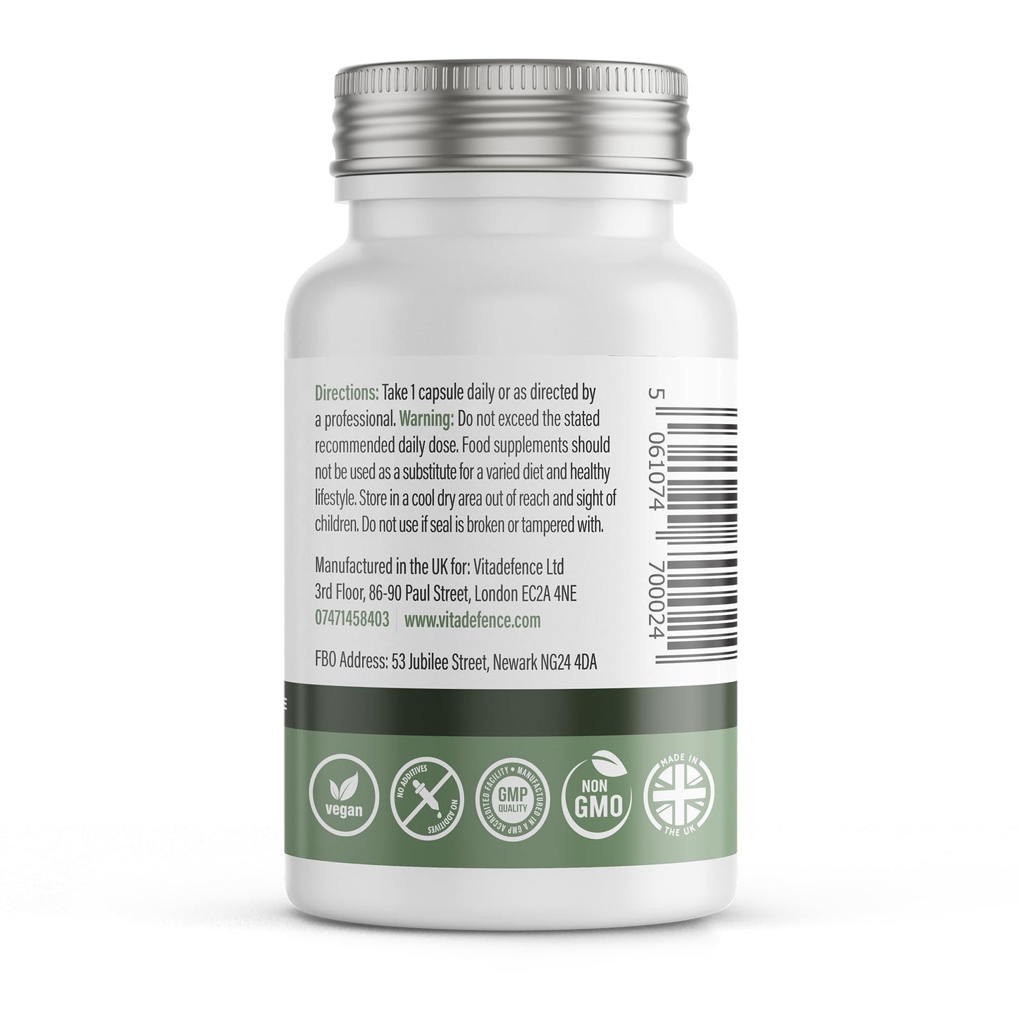 Vitadefence MSM & Vitamin C Supplement, 120 Capsules, 600mg per Serving, with Naturally Occurring Silicon Dioxide