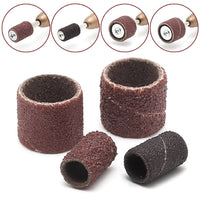 Littleduckling 104Pcs Sanding Band Drum Sleeve 60 120 320 Grit 1/4" 1/2" Nail Drill Sander with 4 Drum Mandrel for Dremel Rotary Tool