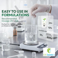 ETC Cosmetic`s Cosmetic UREA - 100 gr - suitable for creams, lotions, gels, fluids, cleansing products including shampoos and body washes, skaly and cracked skin