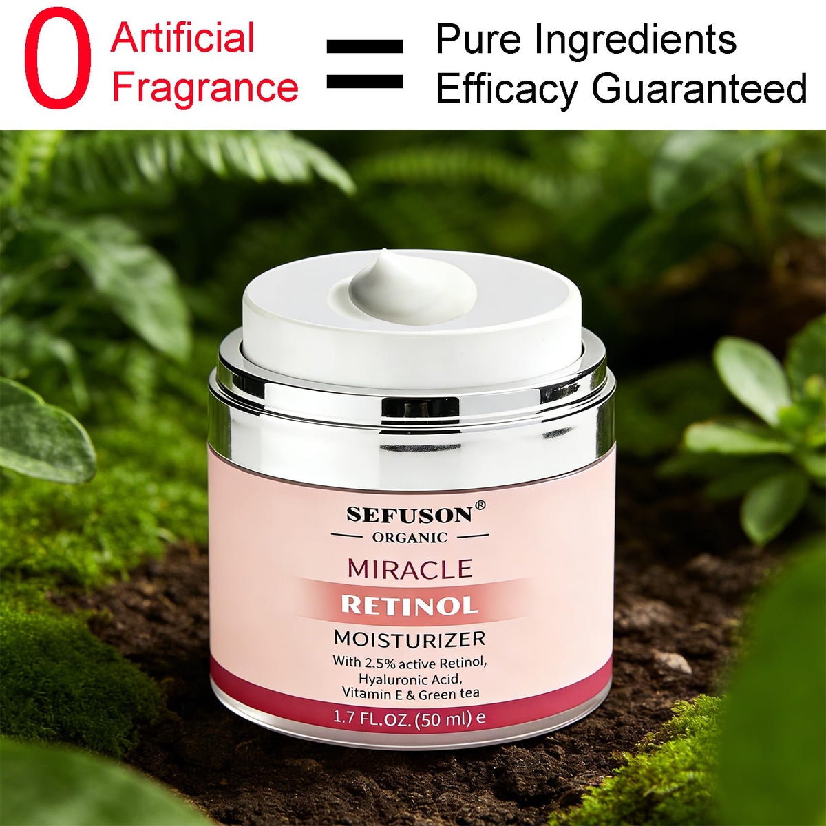SEFUSON Retinol Moisturizer Cream,For Face&Eye Area Anti Aging Wrinkles & Acne & Fine Lines,with Vitamin E&Hyaluronic Acid & Jojoba Oil.Best Night&Day Facial Cream.With 2.5% Active Retinol (50Milliliter)