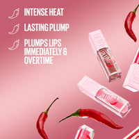 Maybelline New York, Lifter Plump Lip Gloss, Lasting Plump, Heated Formula with Hyaluronic Acid and Chilli Pepper, XL Wand, Vegan Formula, Shade: 002 Mauve Bite