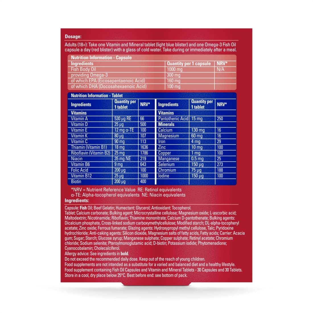 Seven Seas Omega-3 & Multivitamins Man 50+, 30-Day Duo Pack, Pack of 60