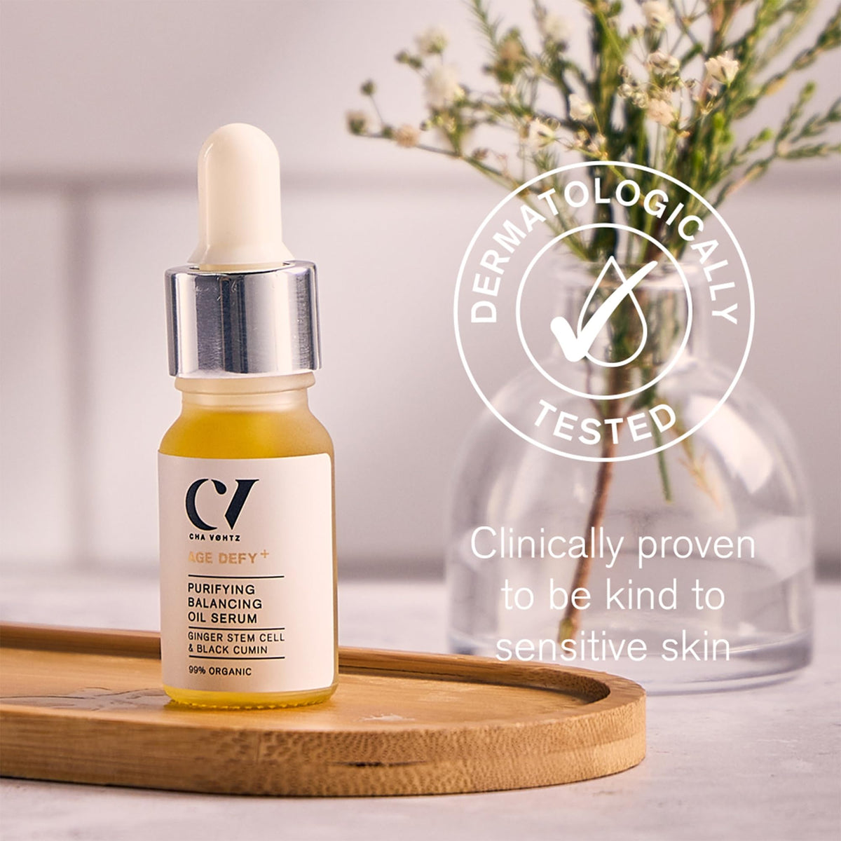 Green People Age Defy+ Purifying Booster Drops - Face Serum for Spot-Prone & Sensitive Skin - Paraben & Alcohol Free Skincare - Vegan, 10ml