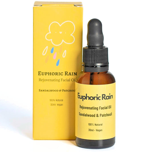 Euphoric Rain Rejuvenating Facial Oil | 100% Natural | Hydrating Face Oil | Vegan | Handmade in the UK | Increases Collagen production | Protects skin from Acne | Anti-ageing | Anti-wrinkle | 30ml