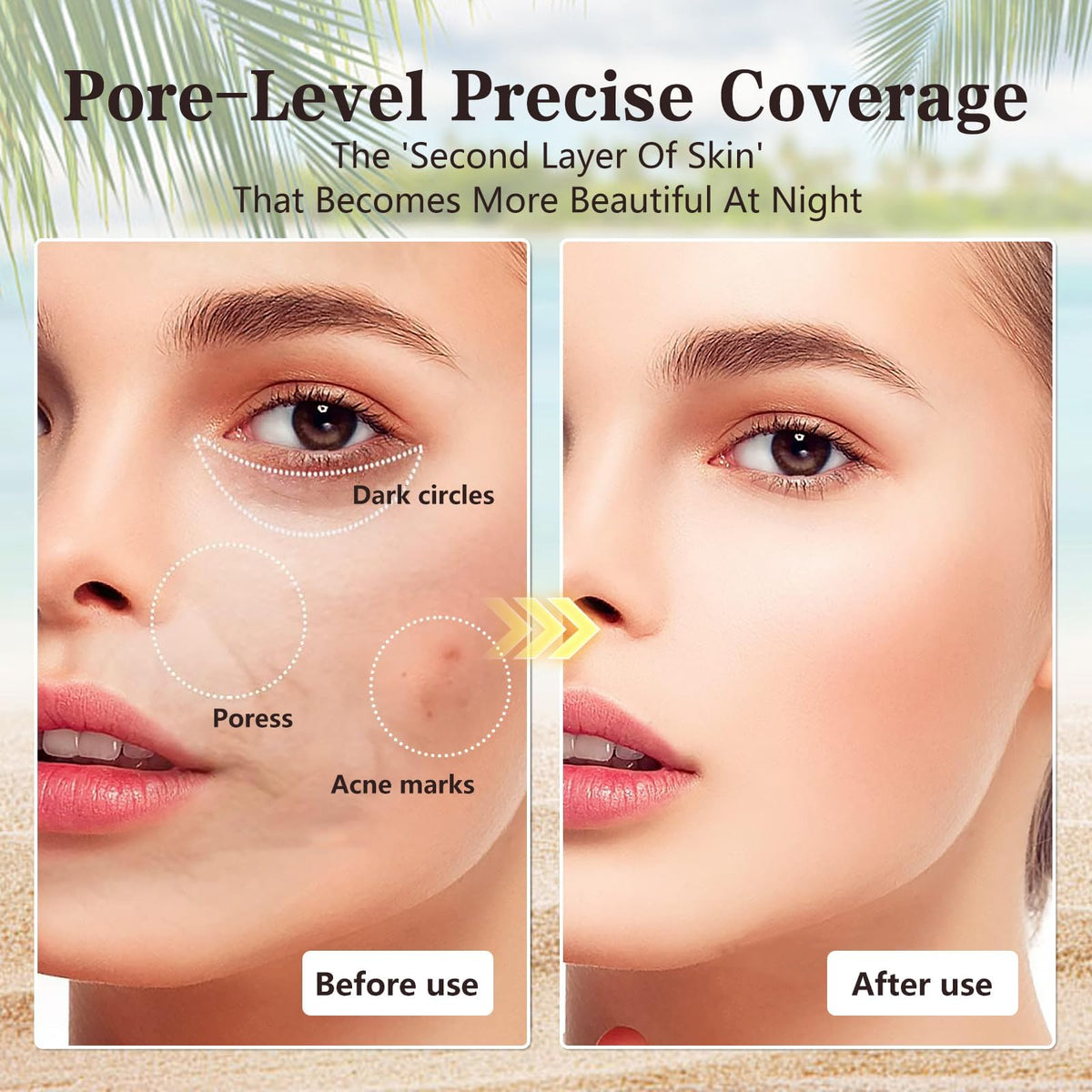 Kenmohuo 2pcs Body Coverage Perfector, Waterproof Leg Makeup, Tattoo Cover Up Cream All Over Complexion Perfect With Large Bevel Brush 48H Long Lasting Wear（Light and neutral colors）