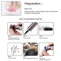 Electric Foot File for Hard Skin (Speed Adjustable) with 60pcs Replacement Pads, Powerful Electric Callus Remover Pedicure Hard Dead Foot Skin Removal Machine Women Men Use (Gray)