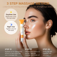 Vitamin C Eye Serum,Eye Bags Remover Women,Eye Roller for Dark Circles and Puffiness,Skincare for Dark Circles Under Eye Treatment Women,Liquid Eye Cream with Niacinamide,Caffeine