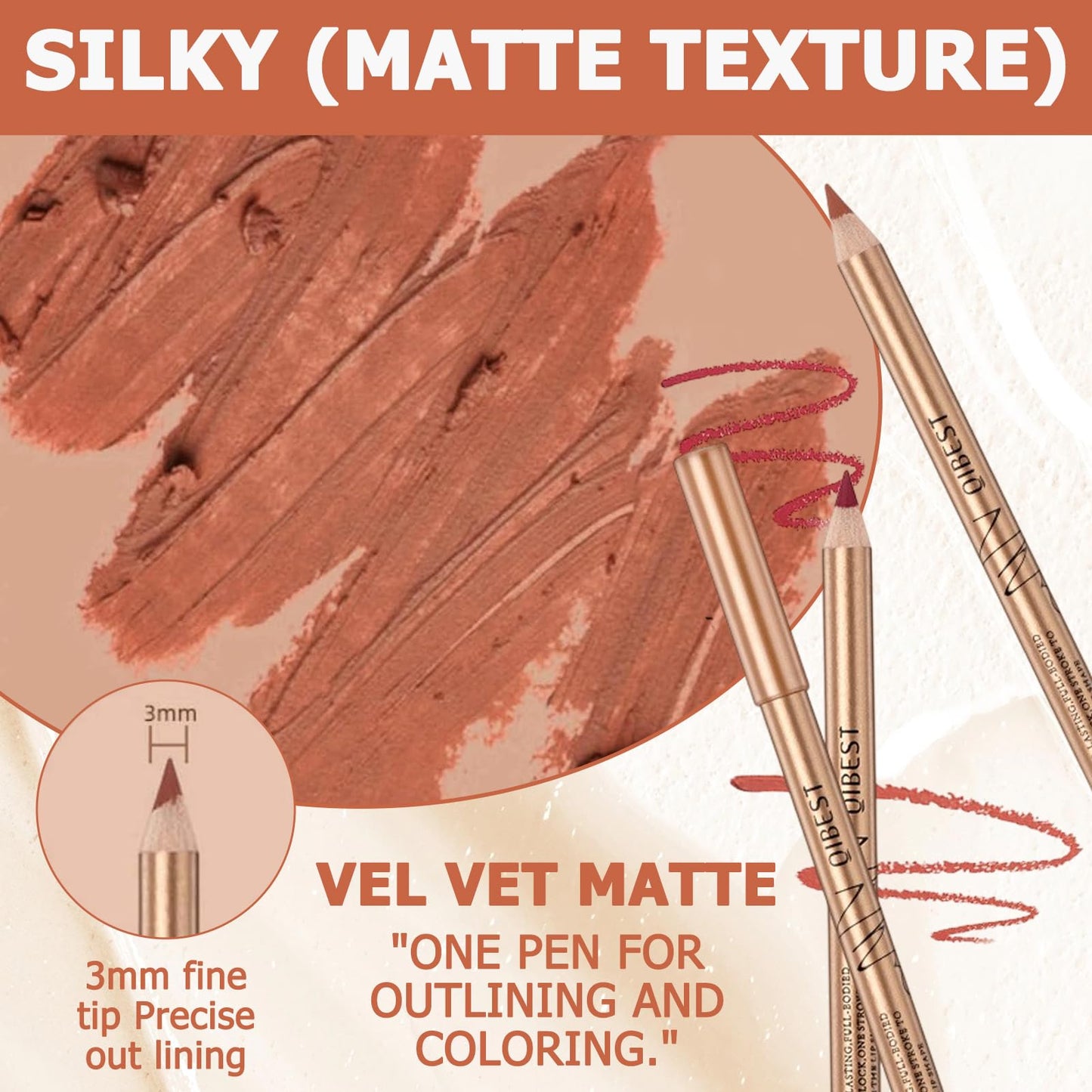 Anmahe 12pcs Lip Liners Set,Matte Lipstick Lip Liner Pencil,Longwear Smooth Lip Pencil,Smooth and Long-Lasting Lip Pencil Liner,Creamy Lip Liner,High Pigmented Waterproof Natural Lip Makeup