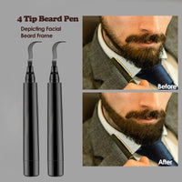 Prreal 2Pcs Black Beard Pen, Natural Beard Filler For men, Waterproof & Sweatproof Beard Pencil, Long-Lasting Beard Filling Pen To Fill, Define & Sharpen Hair, Beard & eyebrow Colour#Black