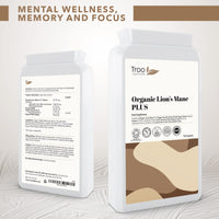 Troo Health Care Organic Lion's Mane Mushroom Complex 120 Capsules - 1500mg Lions Mane 30% Polysaccharides with Acerola Cherry Vitamin C & Black Pepper Extract Supplement - Made in United Kingdom