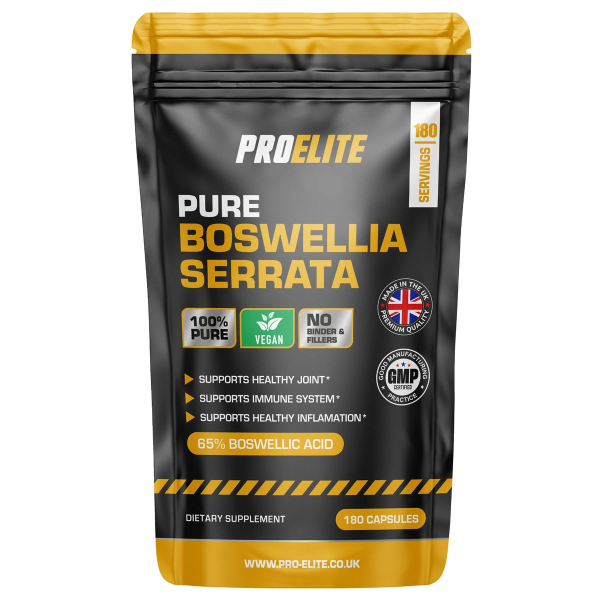 Boswellia Serrata Extract 10,000mg 180 Capsules (6 Months Supply) – 65% Boswellic Acid (500mg per Capsule) | Joint Care Supplements | Indian Frankincense Resin by PROELITE