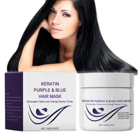 Siyinzu 100G Purple Hair Mask,Hair Repair Moisturizing Conditioner,Deep Conditioning Keratin Hair Mask,Collagen H-air M-ask,H-air Oil M-ask,Add Shine,Cool Tone,Lighten&Soften