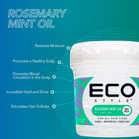 Eco Style Rosemary Mint Hair Gel, Alcohol Free, Vegan, 473 ml