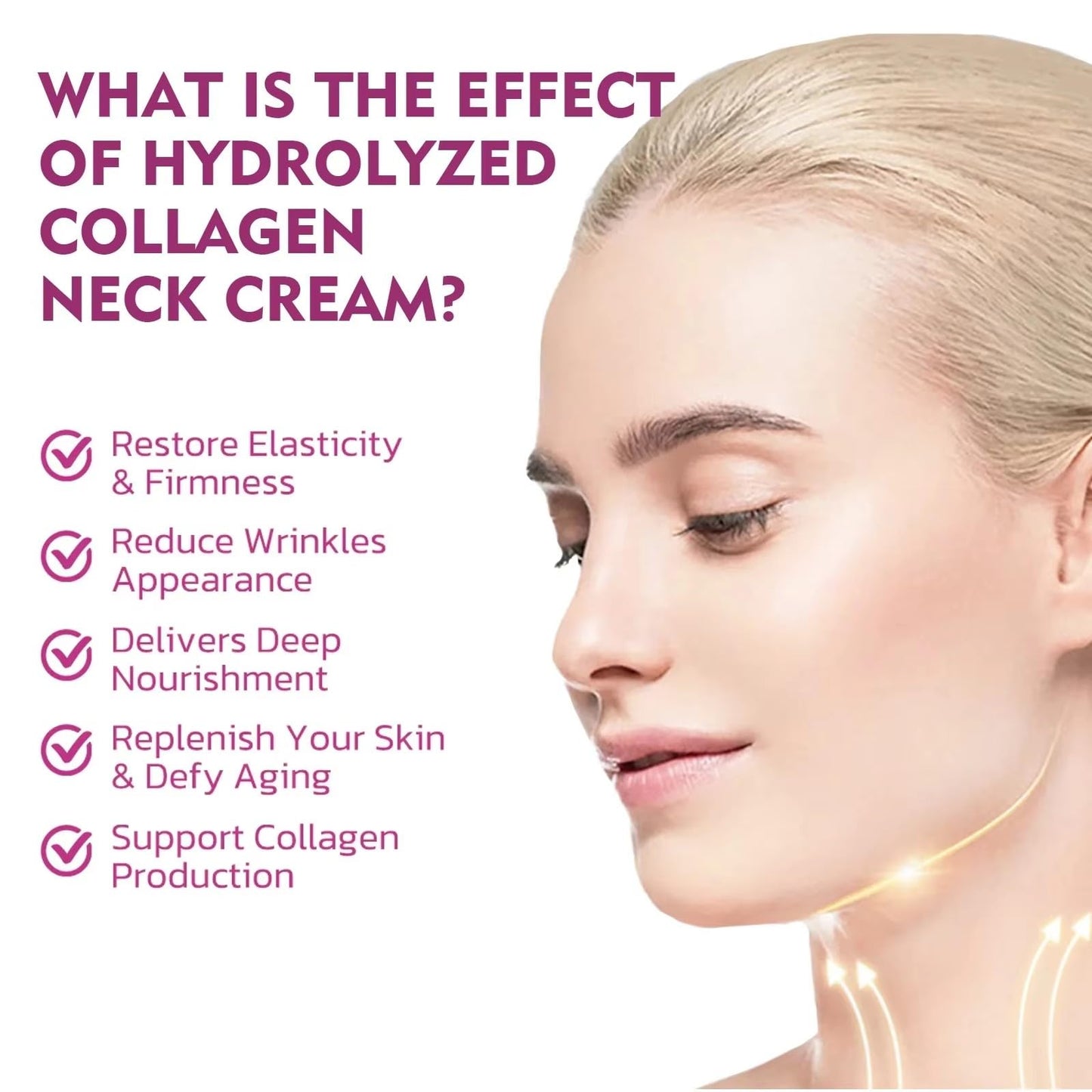 gcdat Neck Collagen Cream, Collagen Firming Lifting Neck Cream, Face & Neck Collagen Cream, Tightening Neck Anti-Wrinkle Collagen Cream With Firming Roller