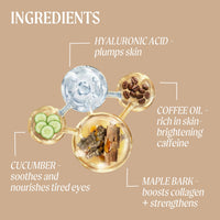 UPCIRCLE UpCircle Eye Cream With Coffee And Hyaluronic Acid 15ml - For Dark Circles, Puffiness + Wrinkles - Glycerin, Maple Bark + Cucumber Extract - Natural, Vegan + Cruelty-Free