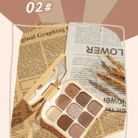 Meidimeijia 9-Color Toast Eyeshadow Palette - Matte, Shimmer, Metallic & Glitter Shades for Smoky, Neutral & Everyday Makeup | Highly Pigmented, Blendable & Long-Lasting (2# Fuji First Snow)