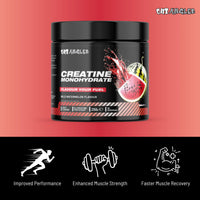 OUT ANGLED Out Angled Creatine Monohydrate Powder, Wild Watermelon, 50 Servings, Micronised for Easy Mixing, Muscle Growth, Recovery and Strength Performance