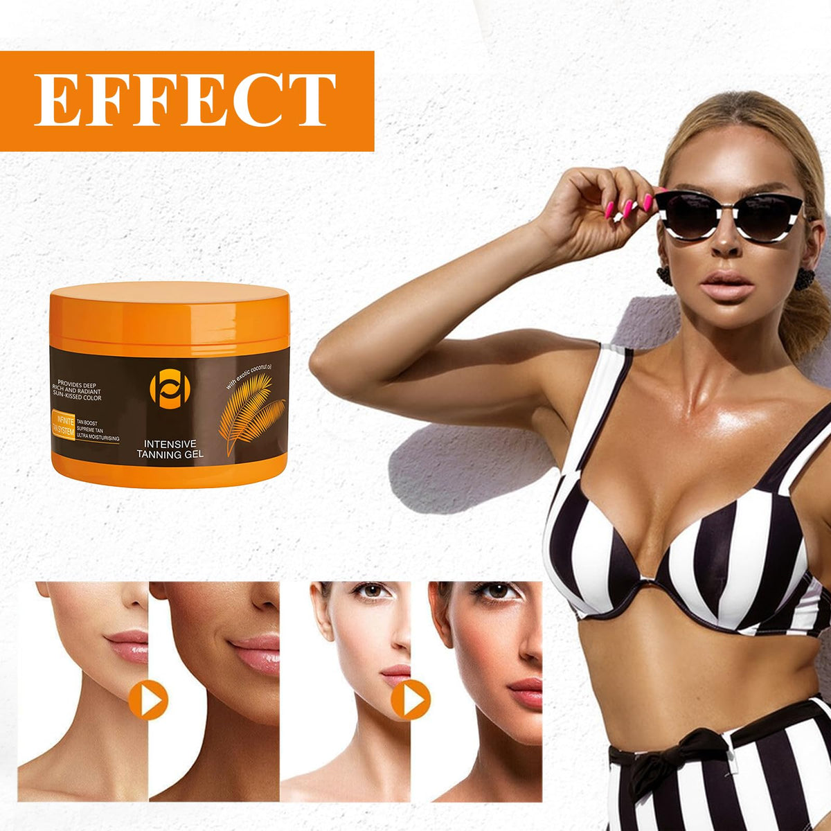 Katslyn Luxury Intensive Tanning Gel,150g Tanning Gel Intensive Tanning Gel Tanning Gel for Sunbathing with Applicator Stick Natural Tanning Accelerator Cream for Outdoor Sun Brown Tanning Cream(2pcs)