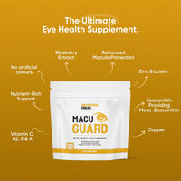 Freak Athletics MacuGuard+ Eye Supplement - 120 Capsules - Zeaxanthin, Meso Zeaxanthin, Lutein, Blueberry Extract Plus Vitamins and Minerals - Premium UK Made