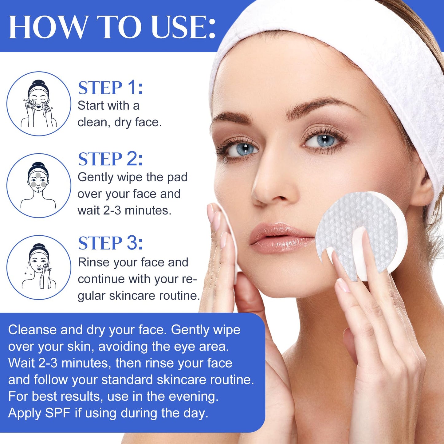 Generic Glycolic Acid Facial Pads 60 Count - 10% Glycolic Acid+2% Salicylic Acid for Gentle Exfoliation, Refined Pores. Allantoin + Vitamins C & E for Deep Nourishment, Radiant Skin Renewal.