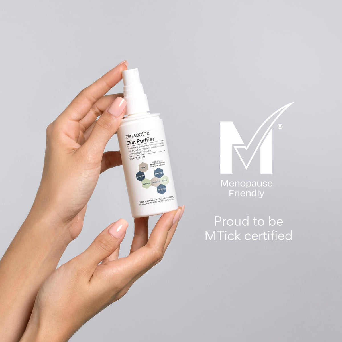 Clinisoothe Skin Purifier 100ml HOCI Spray- Hypochlorous Acid Spray Face Mist - Defends Daily Against Pollutants & Impurities-Supports Blemish Prone, Sensitive Skin Care