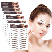 AWAVM 7Sheets/77Pairs 4D Hair-Like Tattoo Stickers Waterproof Natural Fake Eyebrow Stickers,Long Lasting Eyebrow Grooming Shaping Perfect for Women and Girls (Brown-09)
