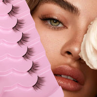 Half Lashes Natural Look Wispy Soft Strip Corner Eyelashes Cat Eye 3D Curl Short Accent Lashes 7 Pairs Pack by ALICE