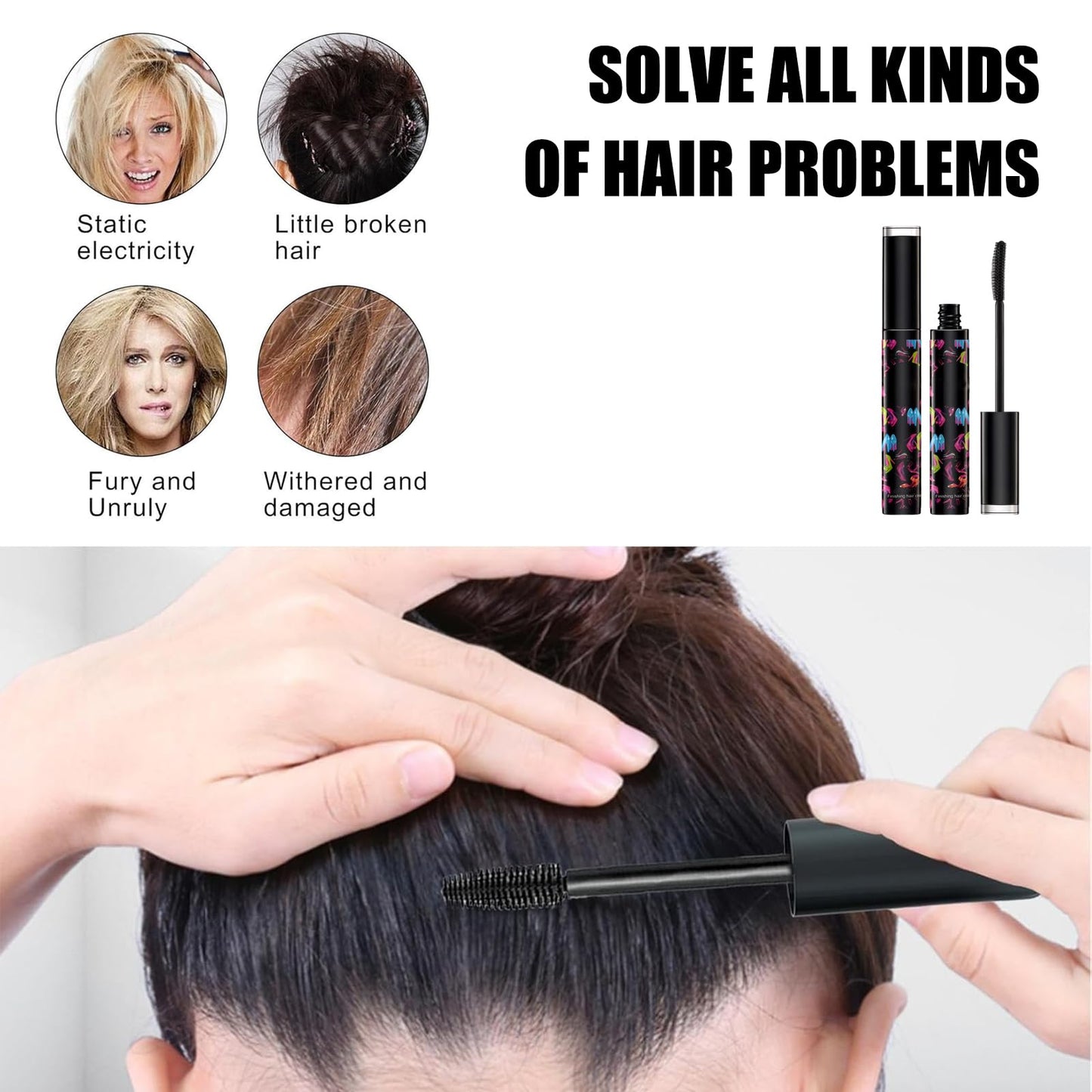 Belligern Hair Wax Stick for Kids,2Pcs 13ml Hair Glue Stick,Hair Wax Stick,Hair Wax Stick Womens with 1 Piece Hair Comb,Long Lasting Hair Slick Stick for Flyaways,Smoothing Frizz Edge