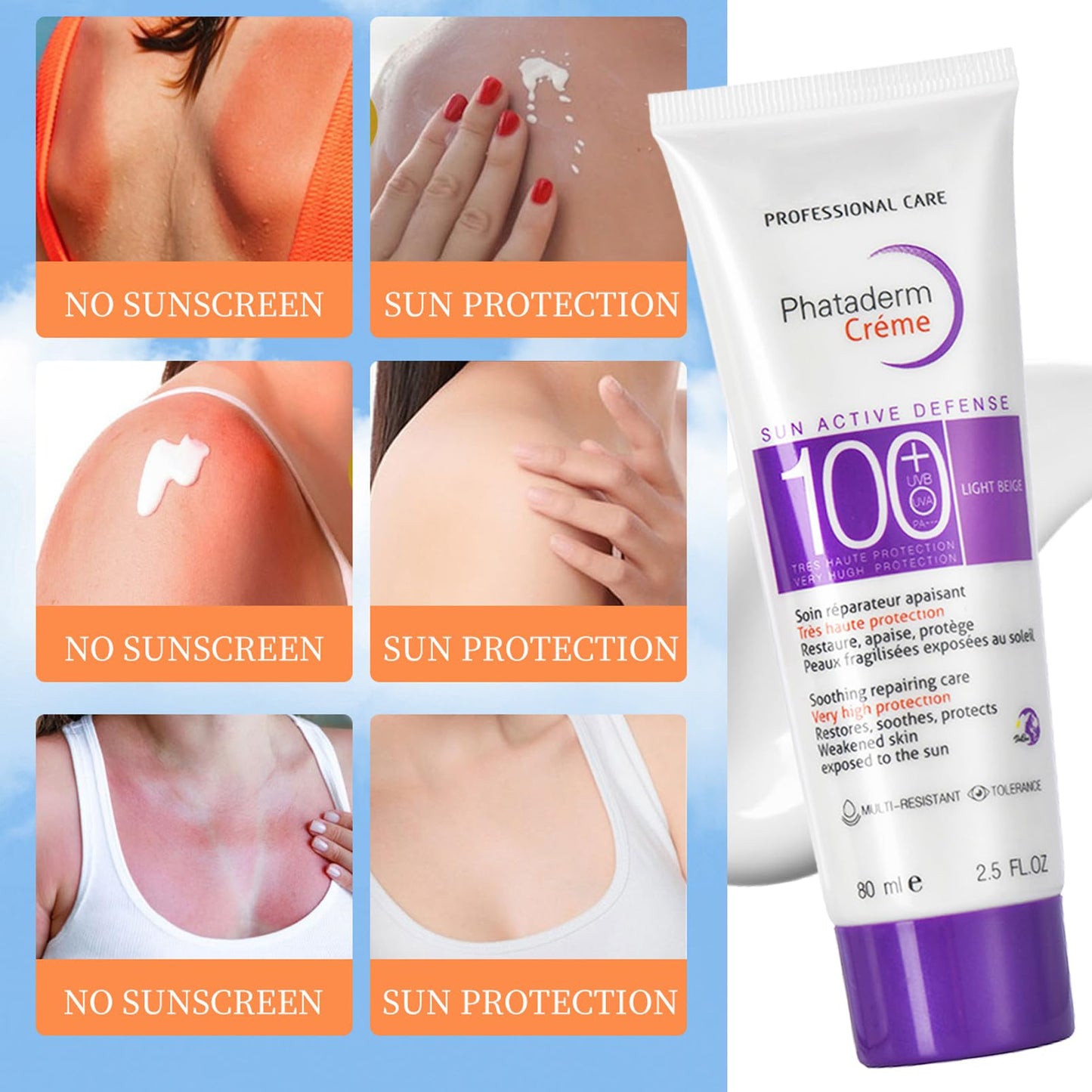 KAYZON 2Pcs Sunscreen SPF 100+, Sun Cream SPF PA+++, Face Moisturiser Sun Serum Korean Skin Care, Ultra Light UV Protetion Face Sunscreen, Factor 100 High Protection Sun Essence - Refreshing & No Sticky