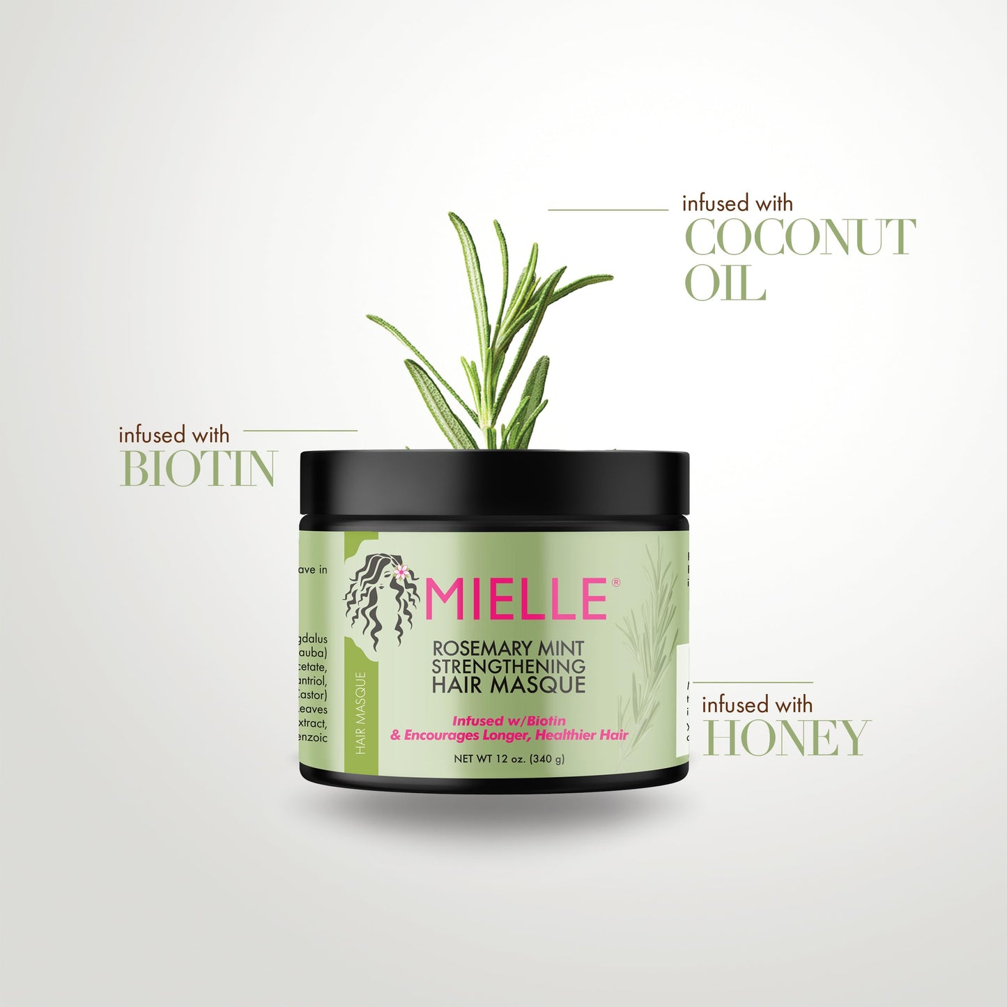 Mielle Organics Rosemary Mint Strengthening Hair Masque, 340 g