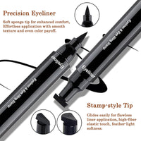 Mikloven 2Pack Dual Tip Eyeliner Stamp Pen 2 in 1 – Large & Small Wing, Waterproof Liquid Eyeliner Pencil, Long Lasting & Smudgeproof, Easy Cat Eye Makeup for Left & Right Eyes