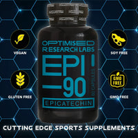 Optimised Research Labs EPI – 90 Epicatechin Supplement High Strength Muscle Builder, Muscle Recovery, Increase Strength & Endurance, Antioxidant, 30 Day Supply – 150mg (-) 90% Vegan Friendly