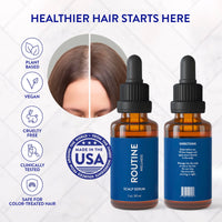 Routine Wellness Scalp Serum for Thinning Hair – Promotes Visibly-Thicker, Fuller-Looking Hair – Lightweight, Science-Backed with Red Clover & Peptides - 30ml