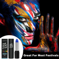 LOPHE Face Paint Stick, Blue Eye Body Paint Stick for Softball Football Baseball Lacrosse, Non Toxic Makeup Stick for Adults Kids Halloween Cosplay, Sport Oil-based Painting Stick