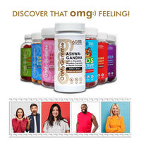 OMG! Ashwagandha Mind & Body Super Plant Gummies | Vegan & Gluten Free Gummy (60) with L-Theanine, Rhodiola & Vitamin B1, B2, B3, B6 & B12 Complex by OhMyGummie | 1000mg High Strength